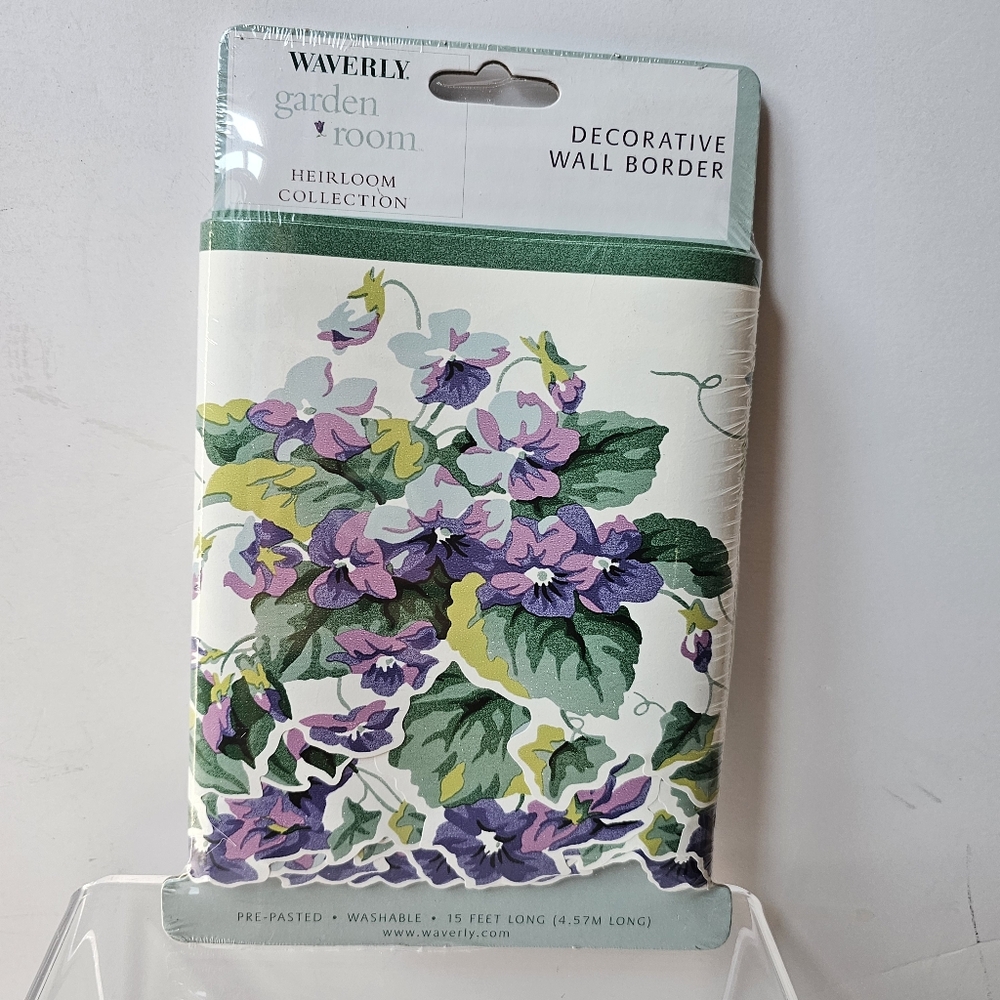 Waverly Garden Room Sweet Violets Floral Wall Border Pre-Paste NEW